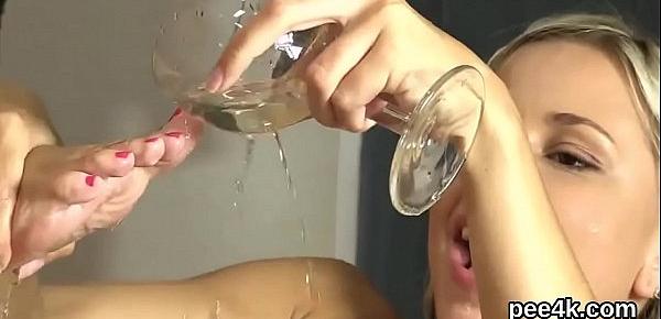  Attractive bombshell gets her narrow twat absolute of warm urine and blasts